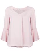 Guild Prime - Flute Sleeve Blouse - Women - Polyester - 34, Pink/purple, Polyester