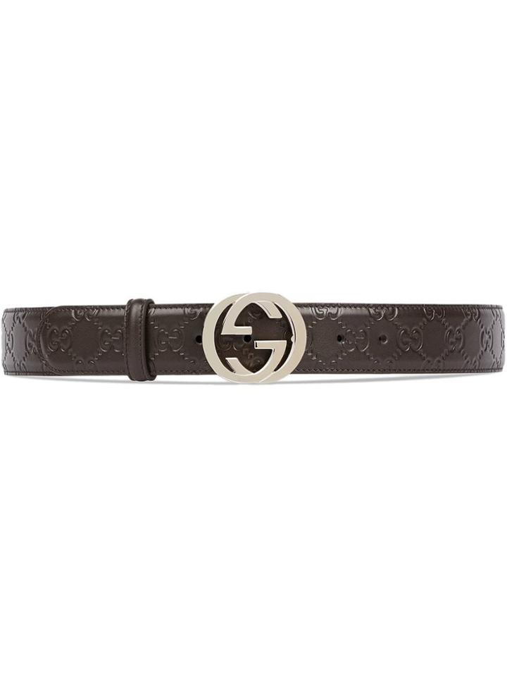 Gucci Gucci Signature Leather Belt - Brown