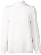 Vanessa Seward Roll Neck Blouse, Women's, Size: 38, White, Silk