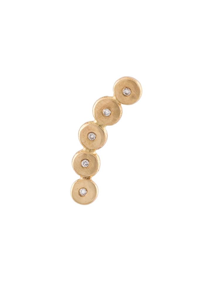 Melissa Joy Manning White Diamond Ear Climber - Yellow & Orange