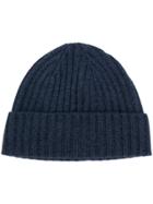 N.peal Chunky Rib Knit Beanie Hat - Blue