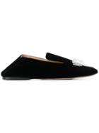 Sergio Rossi Crystal Jewelled Loafers - Black