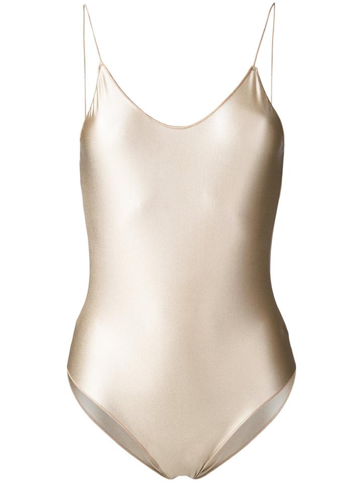 Oseree Glossy Effect Swimsuit - Nude & Neutrals