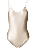 Oseree Glossy Effect Swimsuit - Nude & Neutrals