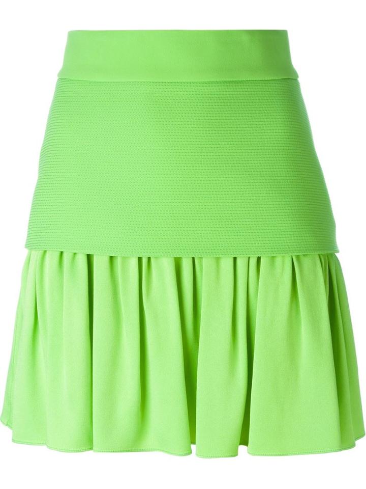 Fausto Puglisi Pleated Hem Skirt, Women's, Size: 42, Green, Acetate/viscose