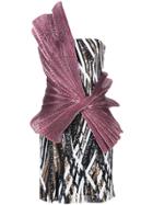 Halpern Bow Detail Sequin Dress - Pink & Purple