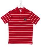 Lacoste Kids Teen Striped Polo Shirt - Red