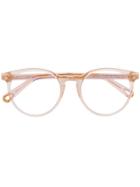 Chloé Eyewear Clear Round Frame Glasses - Neutrals