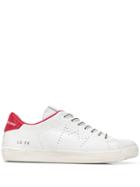 Leather Crown Perforated Detail Low Top Sneakers - White