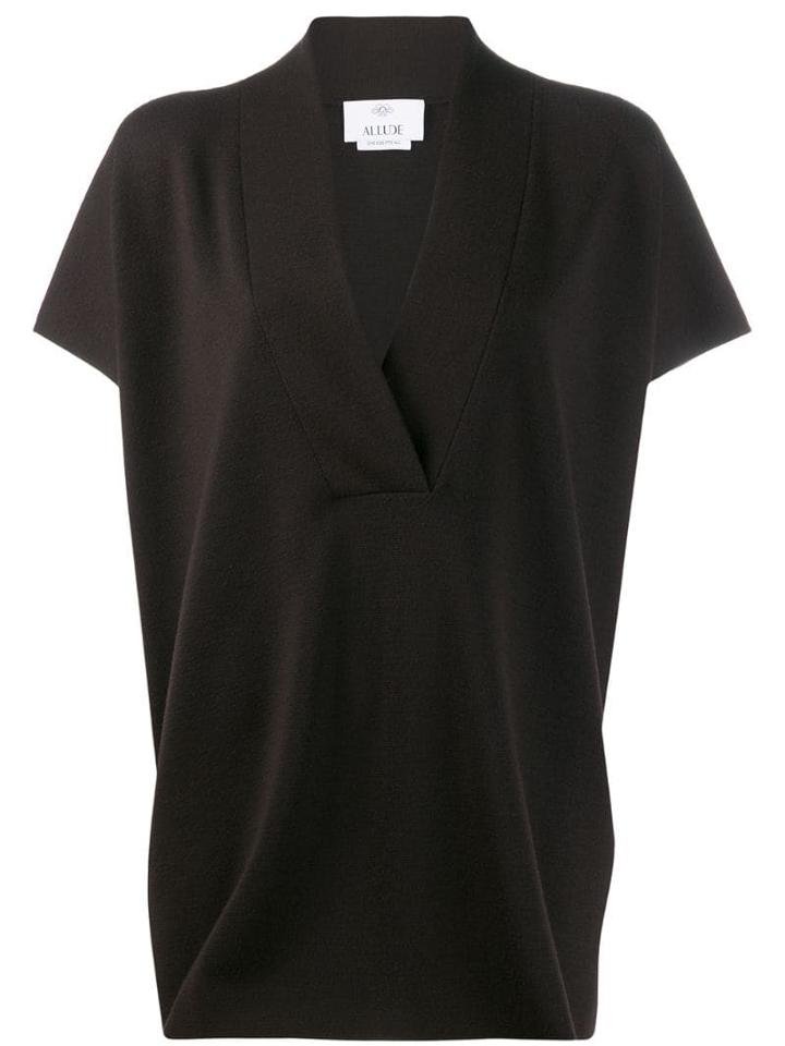 Allude Structured Knit Top - Brown
