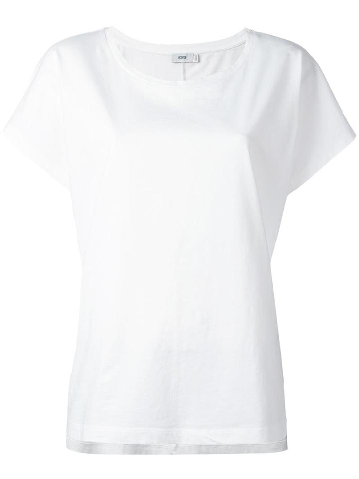 Closed Round Neck T-shirt, Women's, Size: Small, White, Cotton