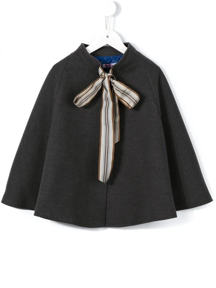 Amaia Front Bow Cape, Toddler Girl's, Size: 4 Yrs, Grey