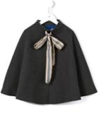 Amaia Front Bow Cape, Toddler Girl's, Size: 4 Yrs, Grey