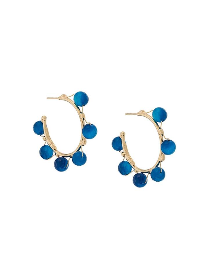 Rosantica Bead Hoop Earrings - Blue
