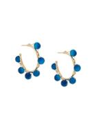 Rosantica Bead Hoop Earrings - Blue