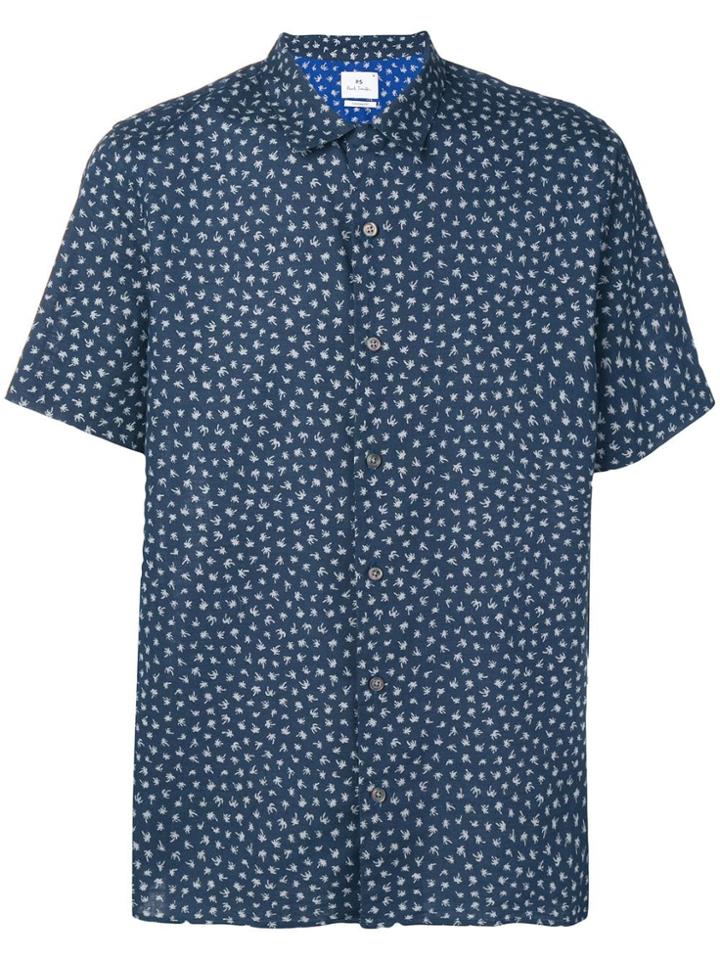 Ps Paul Smith Palm Tree Print Shirt - Blue