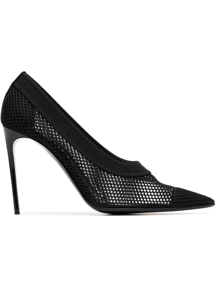 Stella Mccartney 105 Fishnet Pointed Pumps - Black