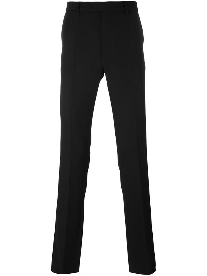 Raf Simons Straight Leg Trousers, Men's, Size: 46, Black, Virgin Wool
