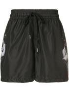 Frankie Morello Side Print Swim Shorts - Black