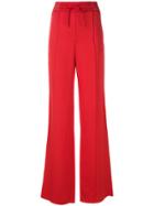 Valentino High Waist Wide Leg Trousers - Red