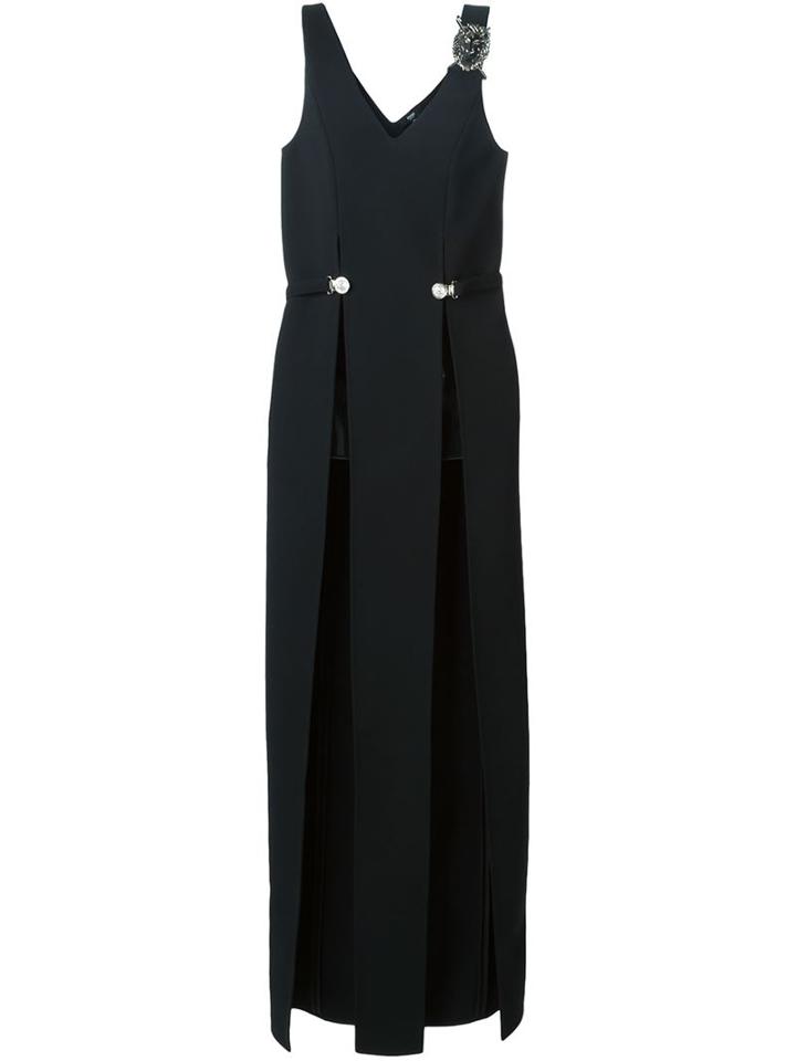 Versus Logo Buckle Column Dress, Women's, Size: 40, Black, Polyamide/polyester/spandex/elastane/viscose