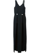 Versus Logo Buckle Column Dress, Women's, Size: 40, Black, Polyamide/polyester/spandex/elastane/viscose