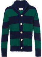 Katama Striped Button-down Cardigan - Green