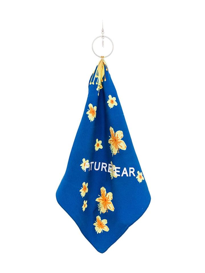 Marine Serre Floral Scarf Detail Earring - Blue
