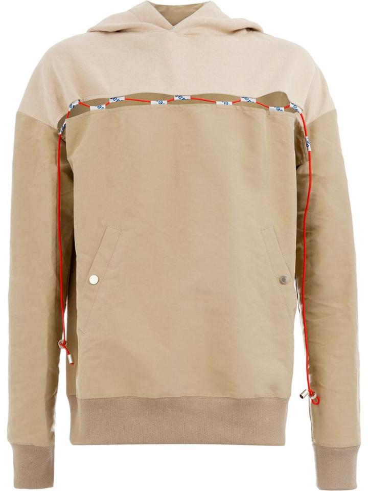 Youser Cord Detail Hoodie - Brown