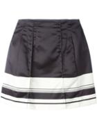Pt01 Stripe Pleated Skirt, Women's, Size: 40, Black, Polyester/polyamide