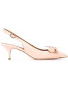 Red Valentino Bow Detail Slingback Pumps, Women's, Size: 41, Pink/purple, Leather