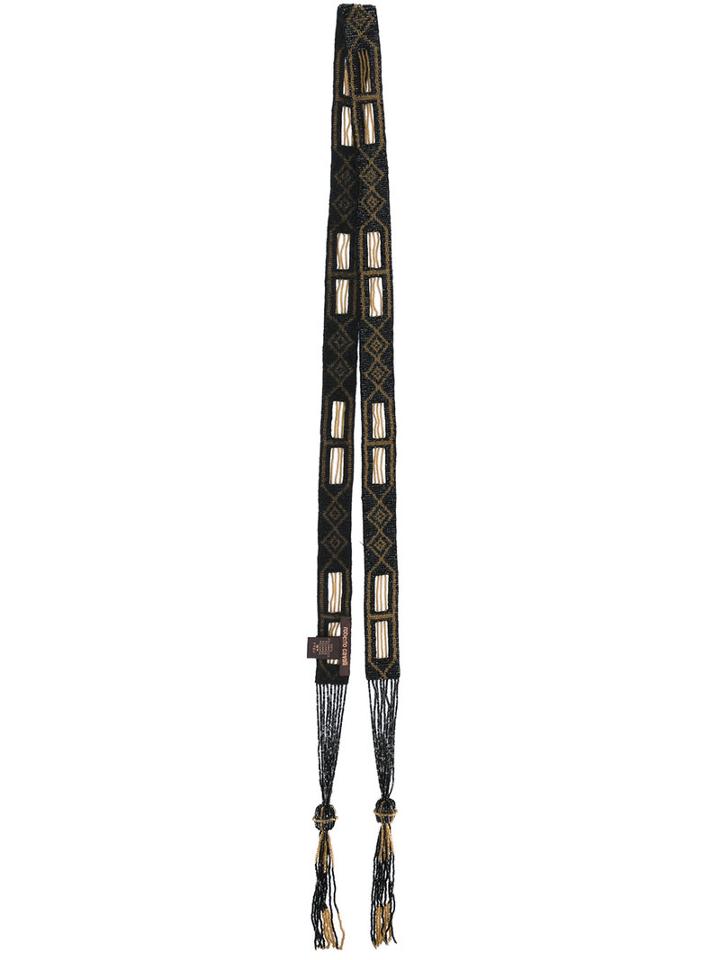 Roberto Cavalli - Beaded Embroidery Scarf - Women - Polyamide - One Size, Black, Polyamide