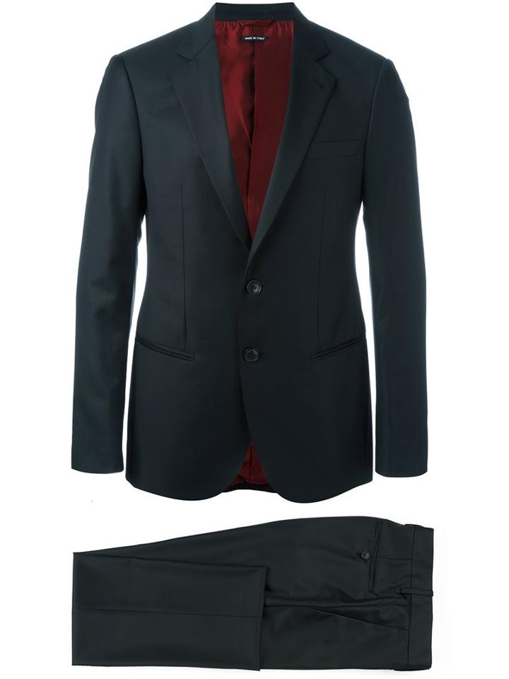 Giorgio Armani Two Piece Suit, Men's, Size: 48, Black, Acetate/cupro/cashmere/virgin Wool