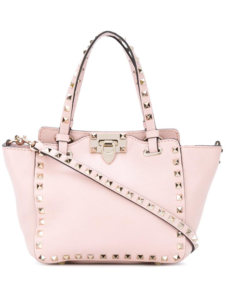 Valentino Mini Valentino Garavani Rockstud Trapeze Tote - Pink &