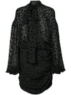 Magda Butrym Pussy-bow Polka-dot Dress - Black