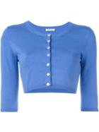 P.a.r.o.s.h. Sybil Cropped Cardigan, Women's, Size: Xs, Blue, Silk/spandex/elastane