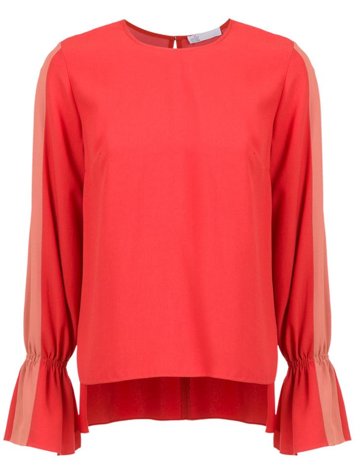 Nk Ruched Long Sleeves Blouse - Red