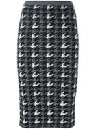 Alice+olivia Houndstooth Pattern Knit Skirt