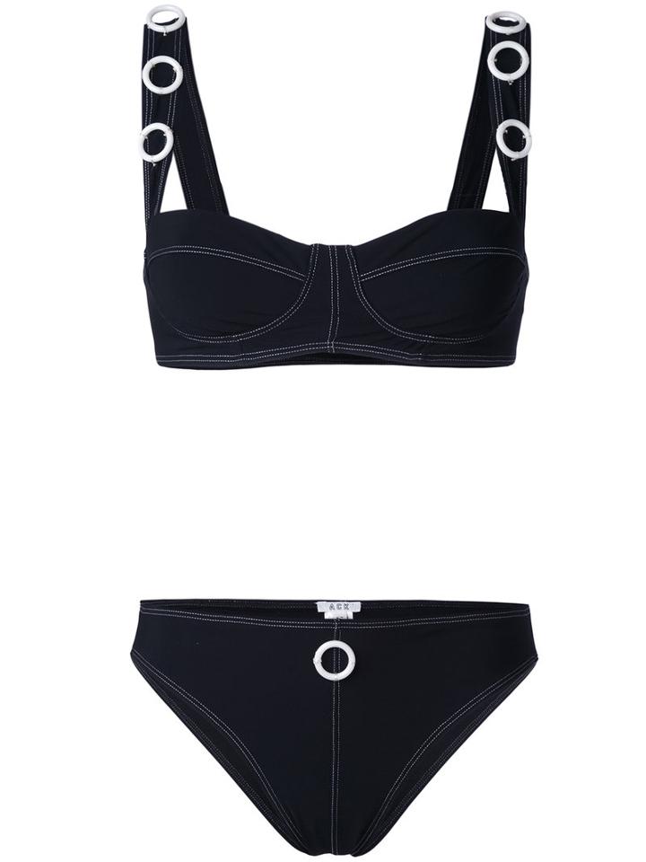 Ack - Embellished Bikini - Women - Polyamide/spandex/elastane - L, Black, Polyamide/spandex/elastane