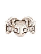 Hoorsenbuhs Dame Tri-link Ring, Women's, Size: 7, Metallic, Sterling Silver/diamond