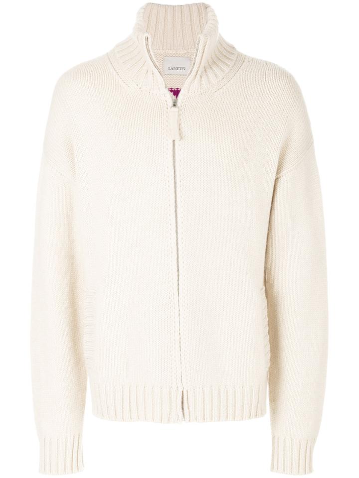 Laneus Zipped Knitted Sweater - Nude & Neutrals