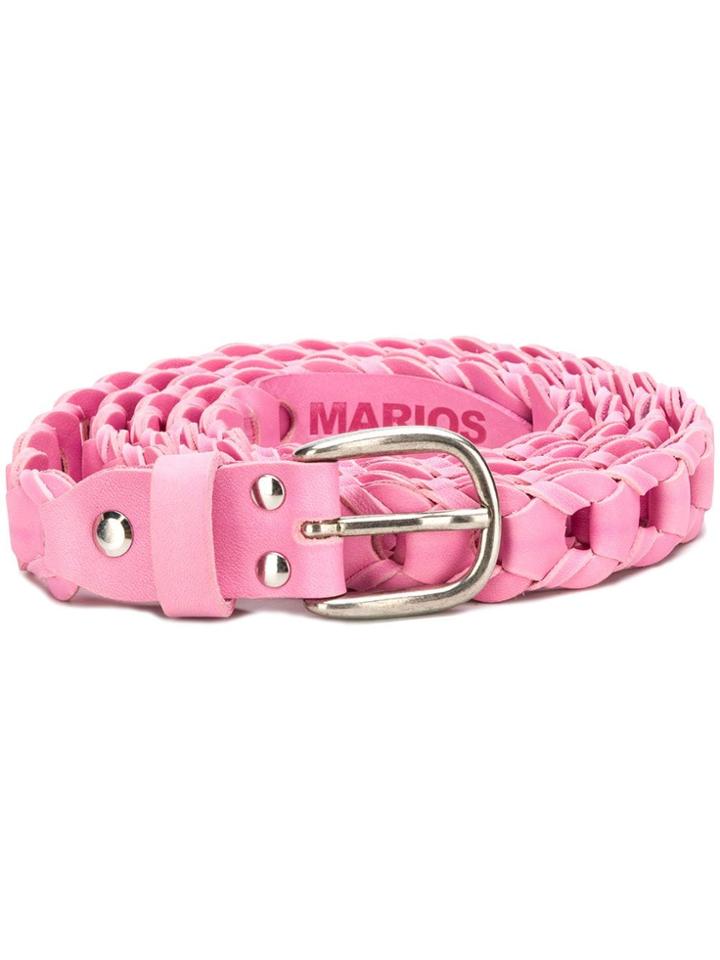 Marios Woven Buckle Belt - Pink & Purple