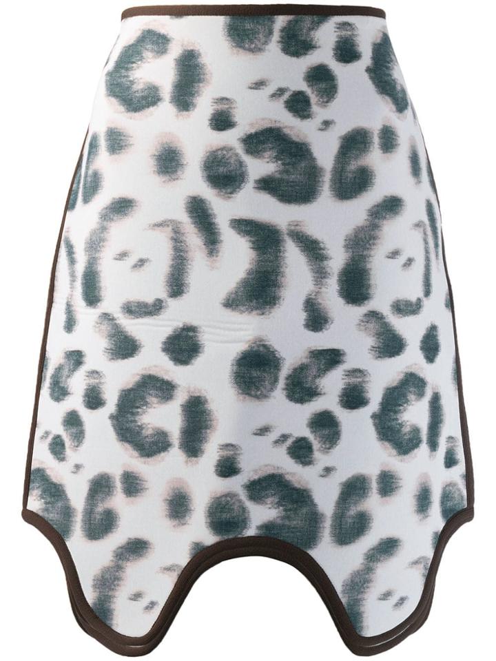 Calvin Klein 205w39nyc Leopard Print Skirt With Asymmetric Hem -