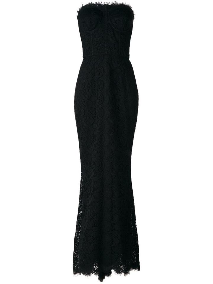 Dolce & Gabbana Lace Bustier Gown, Women's, Size: 42, Black, Cotton/polyamide/viscose/polyamide