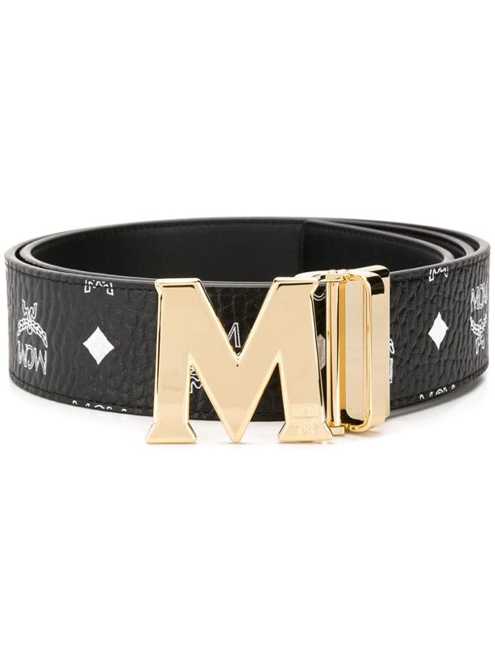 Mcm M Buckle Belt - Black