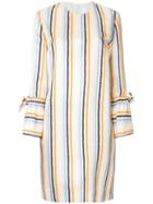 Victoria Victoria Beckham Zig Zag Striped Shift Dress - Nude &