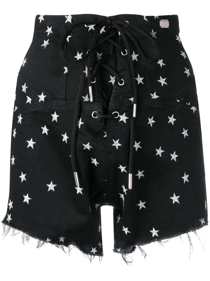 Diesel High-waisted Denim Shorts - Black