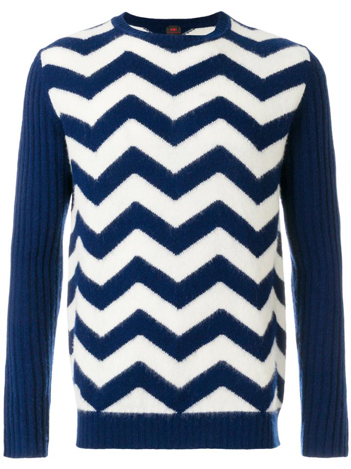 Mp Massimo Piombo Zig Zag Patterned Jumper - Blue