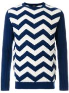 Mp Massimo Piombo Zig Zag Patterned Jumper - Blue