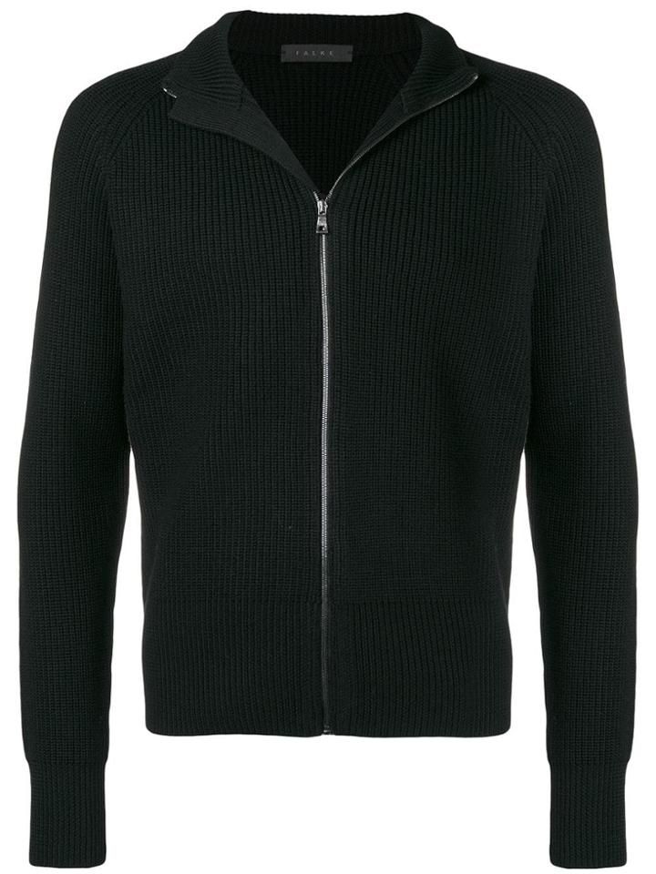 Falke Ribbed Knit Cardigan - Black